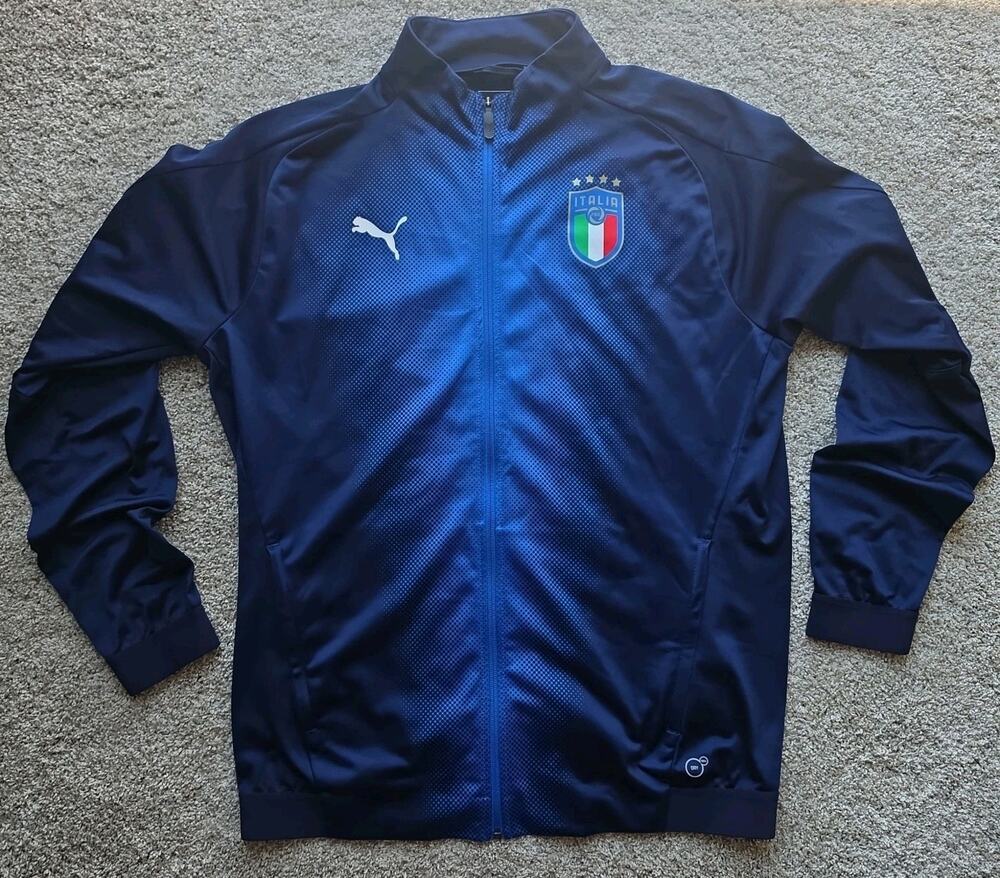 Puma ITALY 2018/2019 Football Soccer Track Training Jacket - Men's Sz XL Blue
